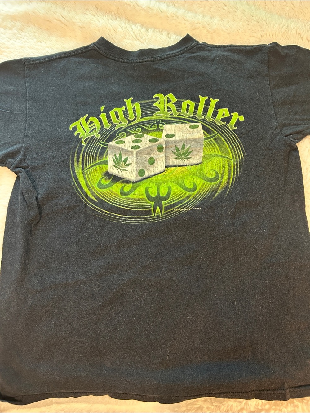 High Roller Graphic Tee - Black with Neon Green Dice